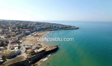 the beach and the sea in cava aliga in the south east of sicily