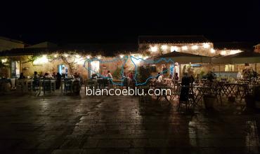 marzamemi main in the night full of restaurants  