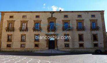 in the main square of piazza armerina a nice old baroque building of the municipality