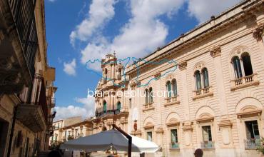 scicli main square in the centre with the municipality building