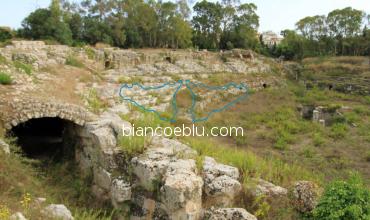 in syracuse the roman amphitheatre in the archaelogical area